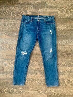 7 for all mankind Josefina  Skinny Boyfriend Button Fly Jeans